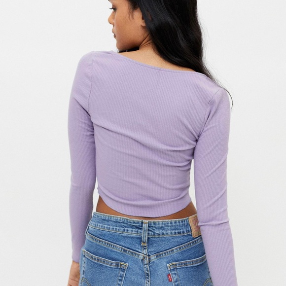 UO Meg Square Neck Top in Lilac NWOT - Picture 2 of 4